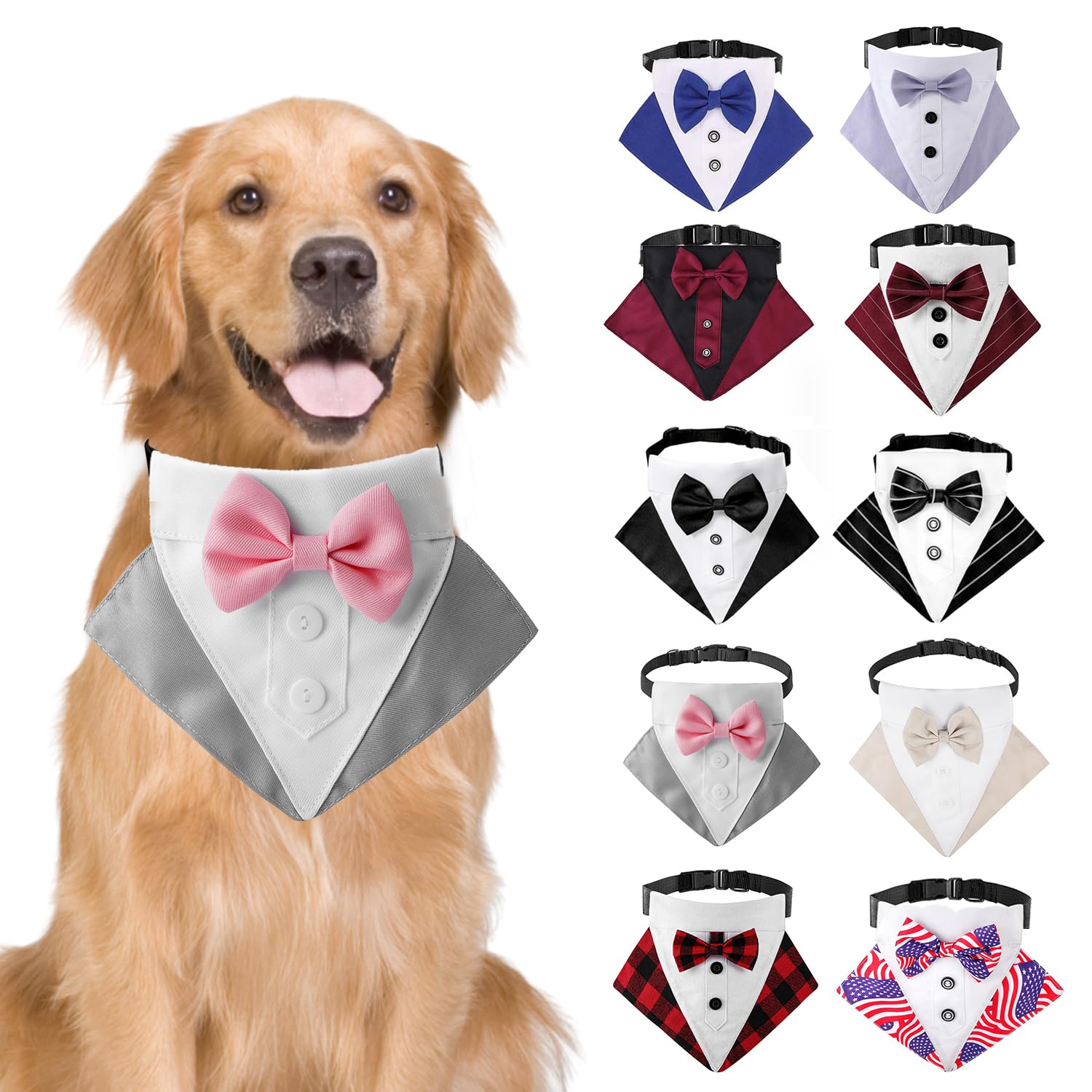 Hunde-Smoking-Halsband & Fliege – Verstellbar Für Kleine Bis Große Hunde – Perfekt Für Hochzeit, Party, Cosplay