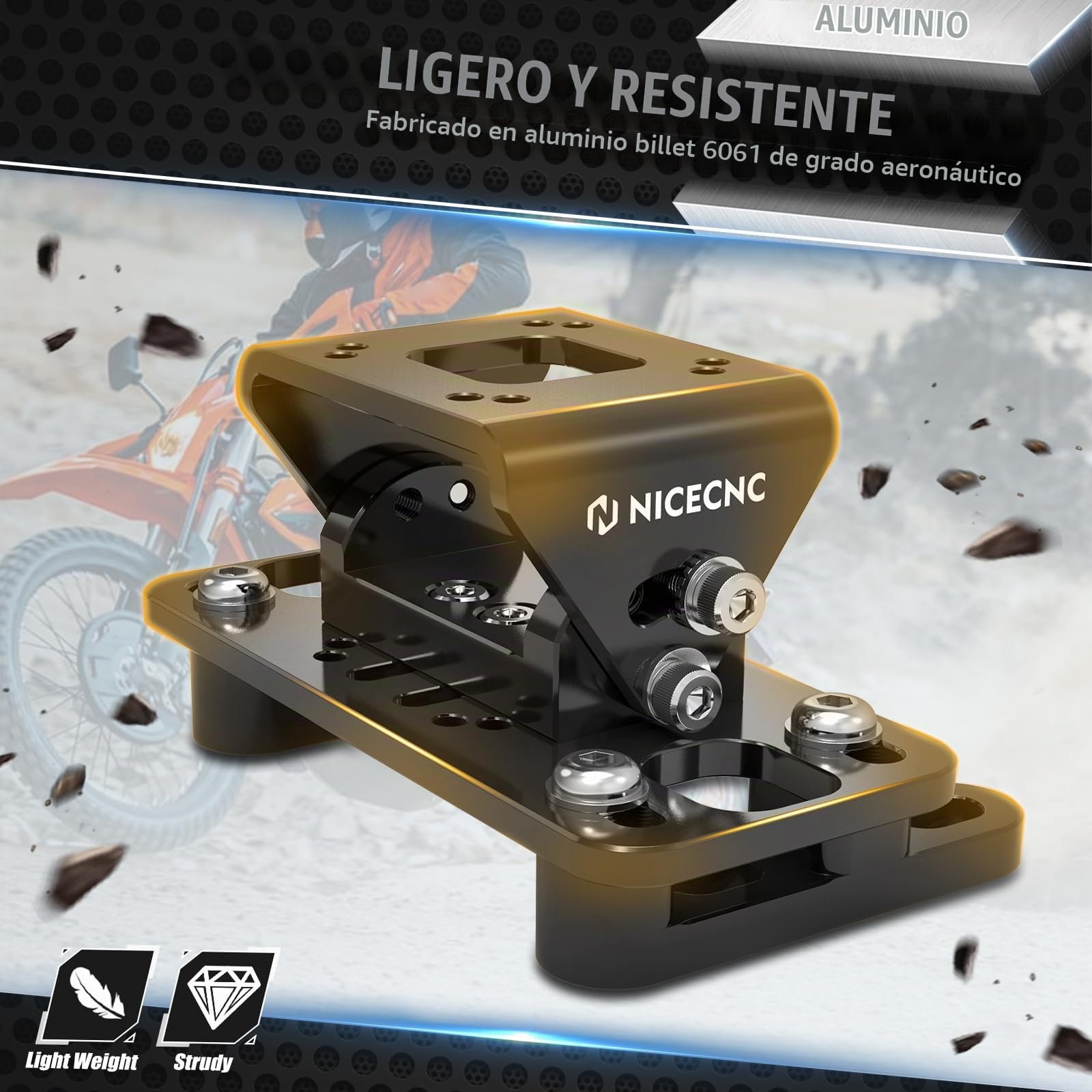 NICECNC Soporte Ajustable para GPS Compatible con 125-530 SX/SX-F/EXC/EXC TPI/EXC-F/XC/XC-F/XC-W/XC-W TPI/XCF-W 2004-2024, Ver Ajuste