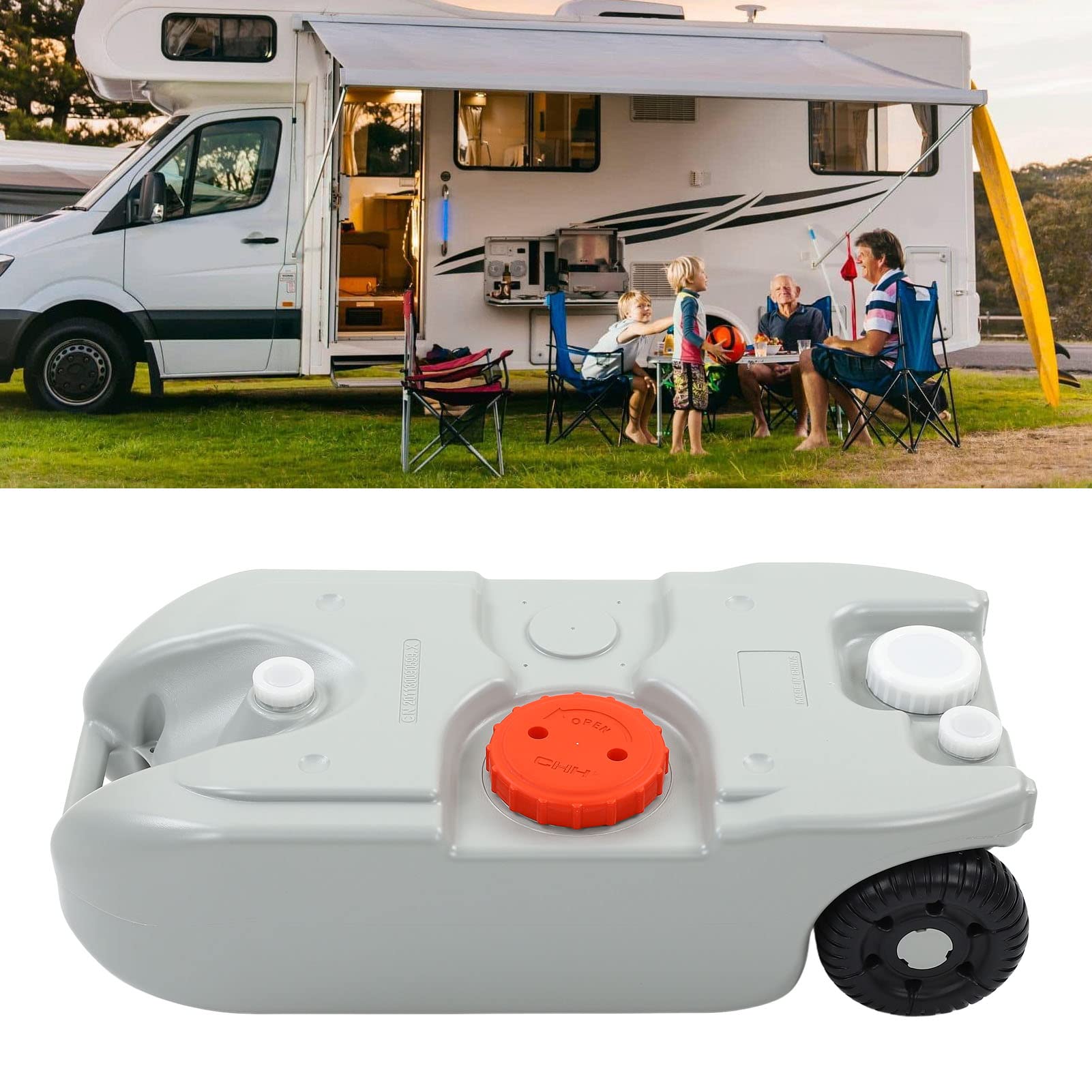 Portatile 40L/10.6-Gallon RV Grande capacità di Raccolta dei Rifiuti HDPE Serbatoio dell'Acqua Tote con Pulegge E Impugnatura per Barche RV Yacht Accessori
