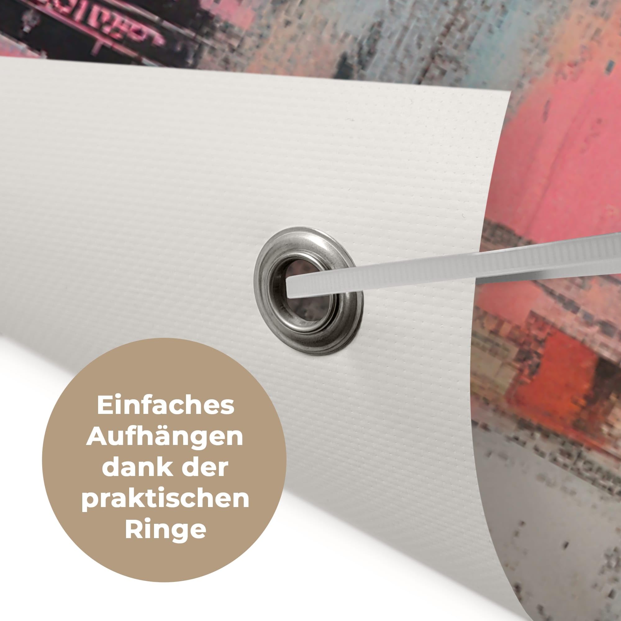MuchoWow© Gartenposter Outdoor Bilder Gartendeko für draußen Wetterfest | 160x120 cm - Garten Deko Terrasendeko Banner Draußen Bild Dekoration Kaugummi - Frau - Pinselstriche - Modern