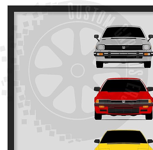 Vista 21 de Handmade Poster compatible with Honda Evolution Print Wall Art Décor Best Honda Generations - Multi, 8x10" Metallic Print (Unframed) - Gift for Car
