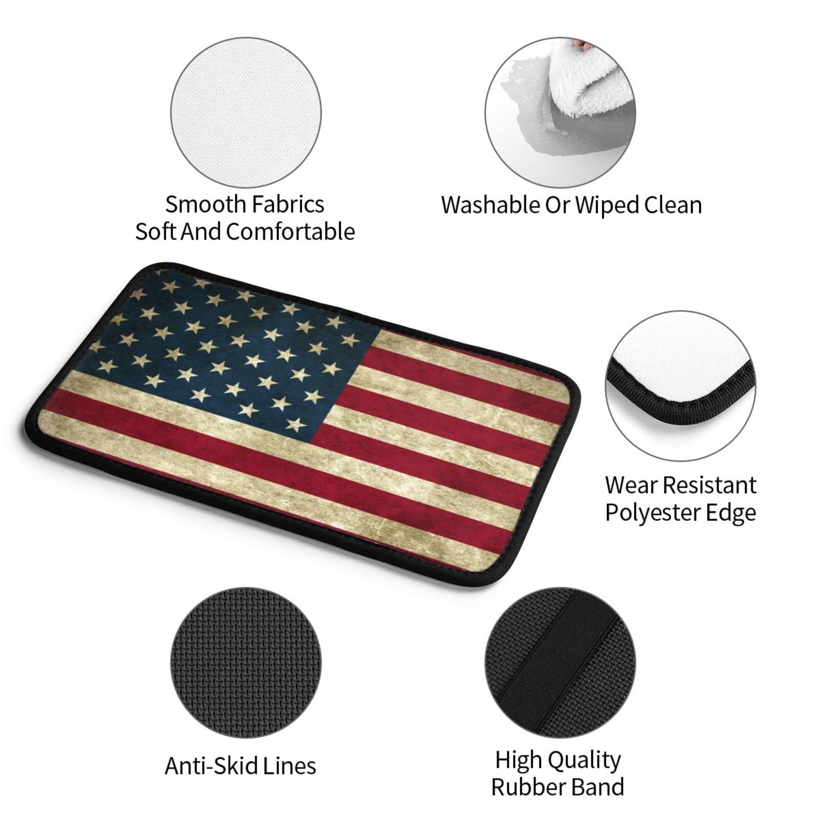 Bulopur Flannel Car Armrest Cover - Black Flag Design, 12.01x7.28 Inches, Universal Fit - View #5
