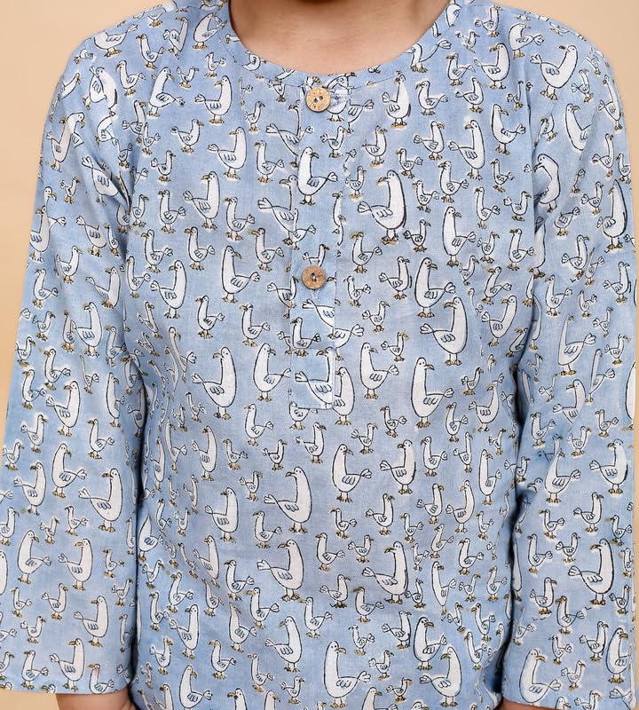 Image of Boys Cotton Night Suit | Jaipur Handblock Print Pajama Set for Kids | Boys Sleepwear | Kids Pajama Set | Baby & Toddler Sleep Suit | Combo Pack of 2