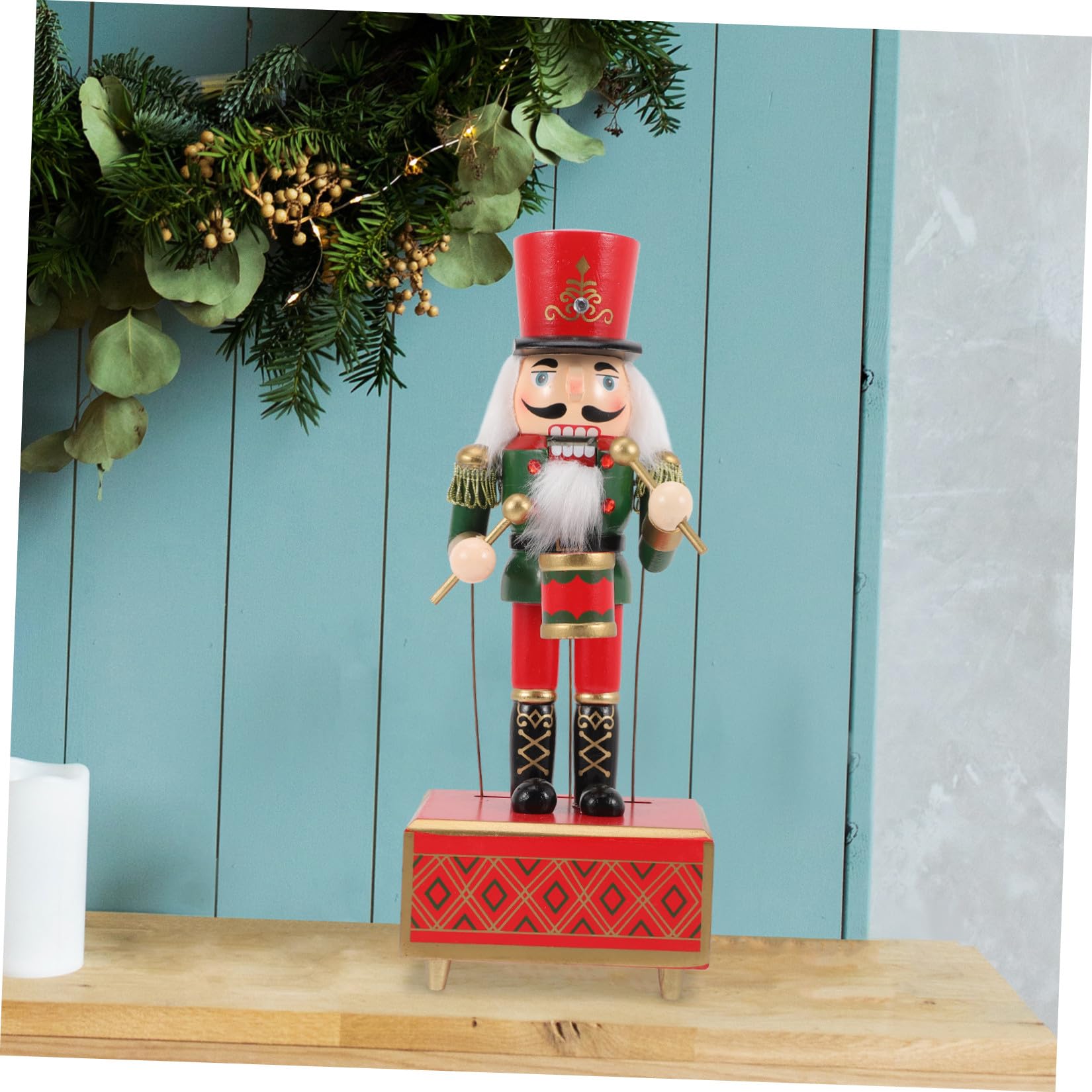 NUOBESTY Carillon in Legno per Natale Decorazione da Tavolo con Funzione di Riproduzione Musicale per Festa Natalizia e Regali Unici