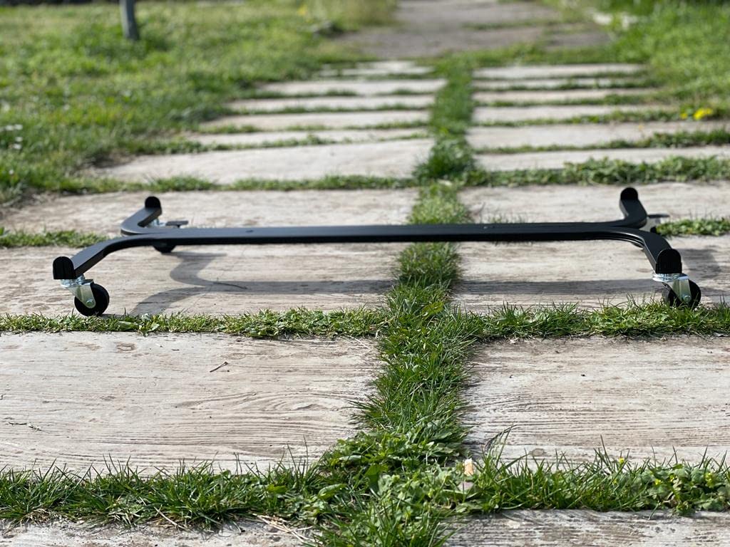 Tecnokit: Carro portaplantas, varias dimensiones, con ruedas industriales de 5 cm de diámetro, estructura de acero, apto para interiores y exteriores, jardinería. (Rectangular 100 cm, negro)