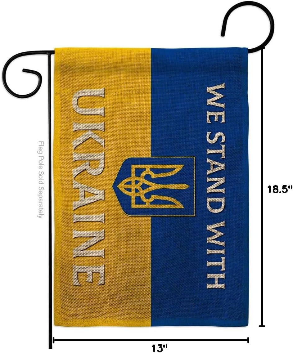 Americana Home & Garden Stand with Ukraine Burlap Garden FlagSupport Cause Small Decorative Gift Yard House Banner Double-Sided Made in USA 13 X 18.5 AA-CU-IP-US22-AG
