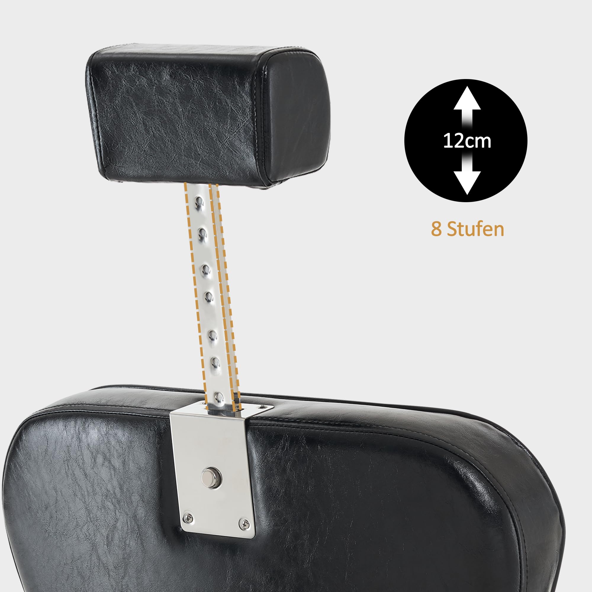 BarberPub Barberpub Silla de peluquería inclinable,sillón de peluquería con reposacabezas,giratorio 360 grados y altura regulable,dispositivo de peluquería retro con bomba hidráulica, 9238 (negro)