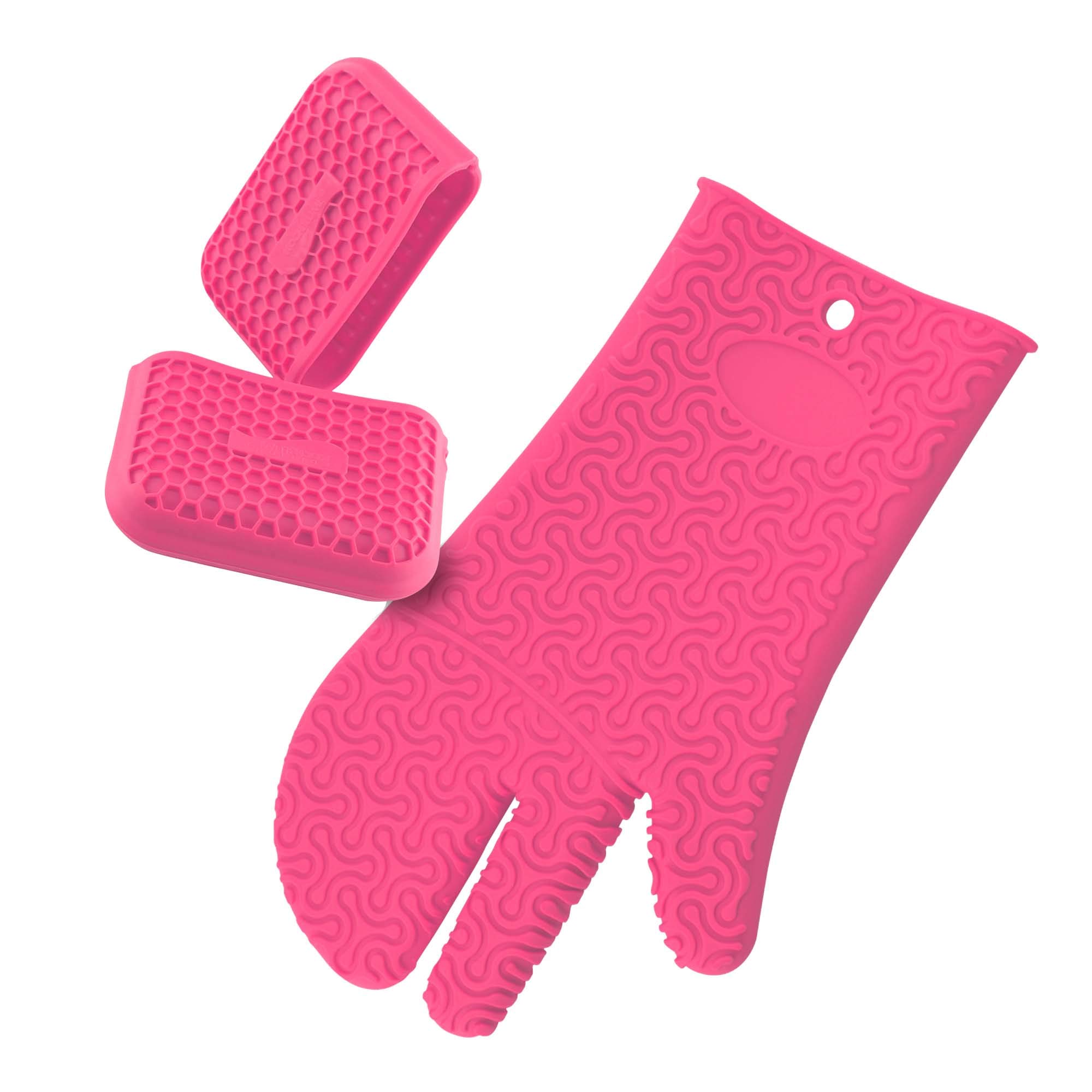 Kochblume Handschuh & Griffschutz 2er Set | Hitzeschutz Set | Premium-Silikon | Hitzebeständig | Spülmaschinenfest
