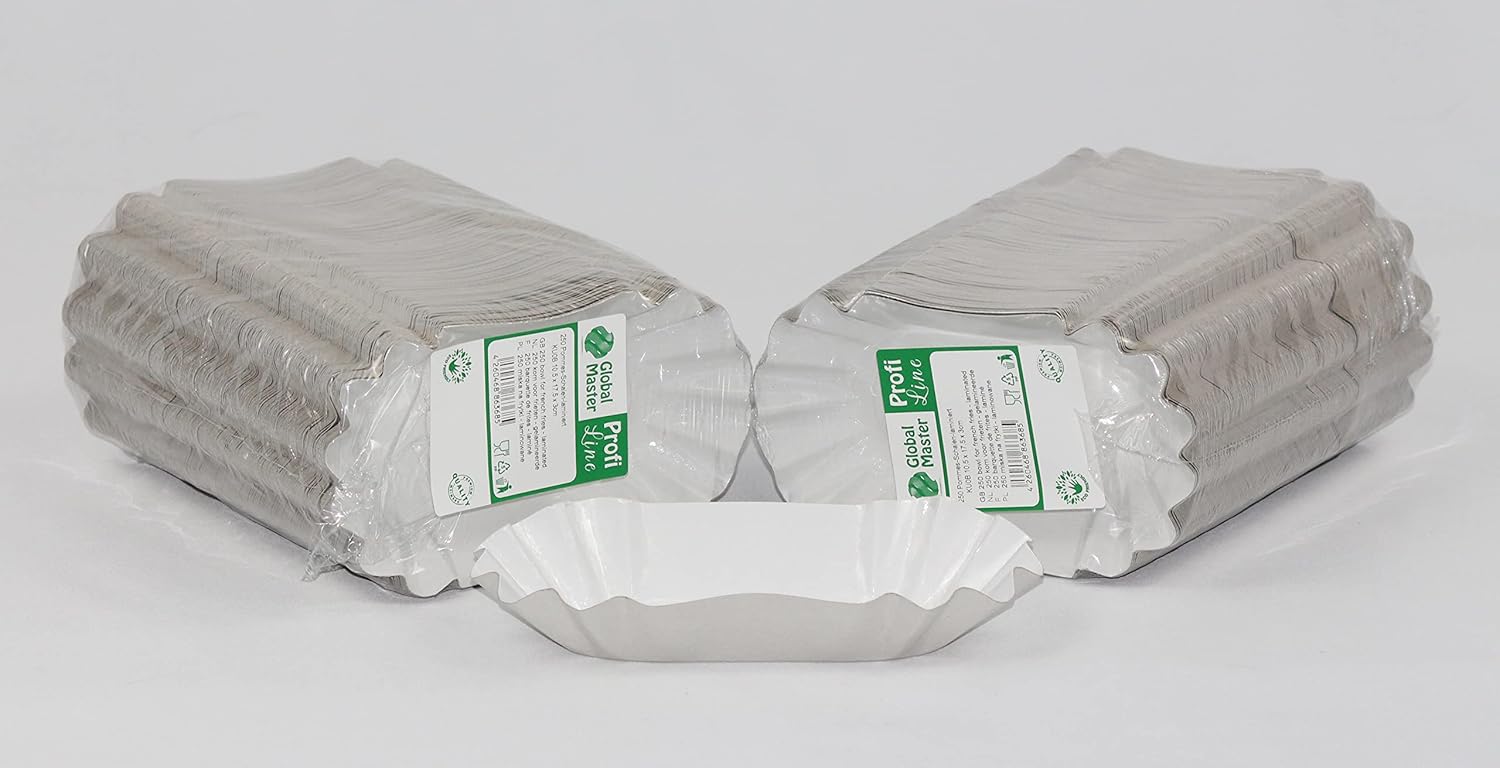 Commerline 2000 Stück Pommesschalen Aus Pappe  10,5 X 17,5 X 3 Cm  KUOB Rechteckige Currywurst Pommes Papierteller, Stabile Und Umweltfreundliche Einwegteller Fuer Party Und Gastronomie 4726844862