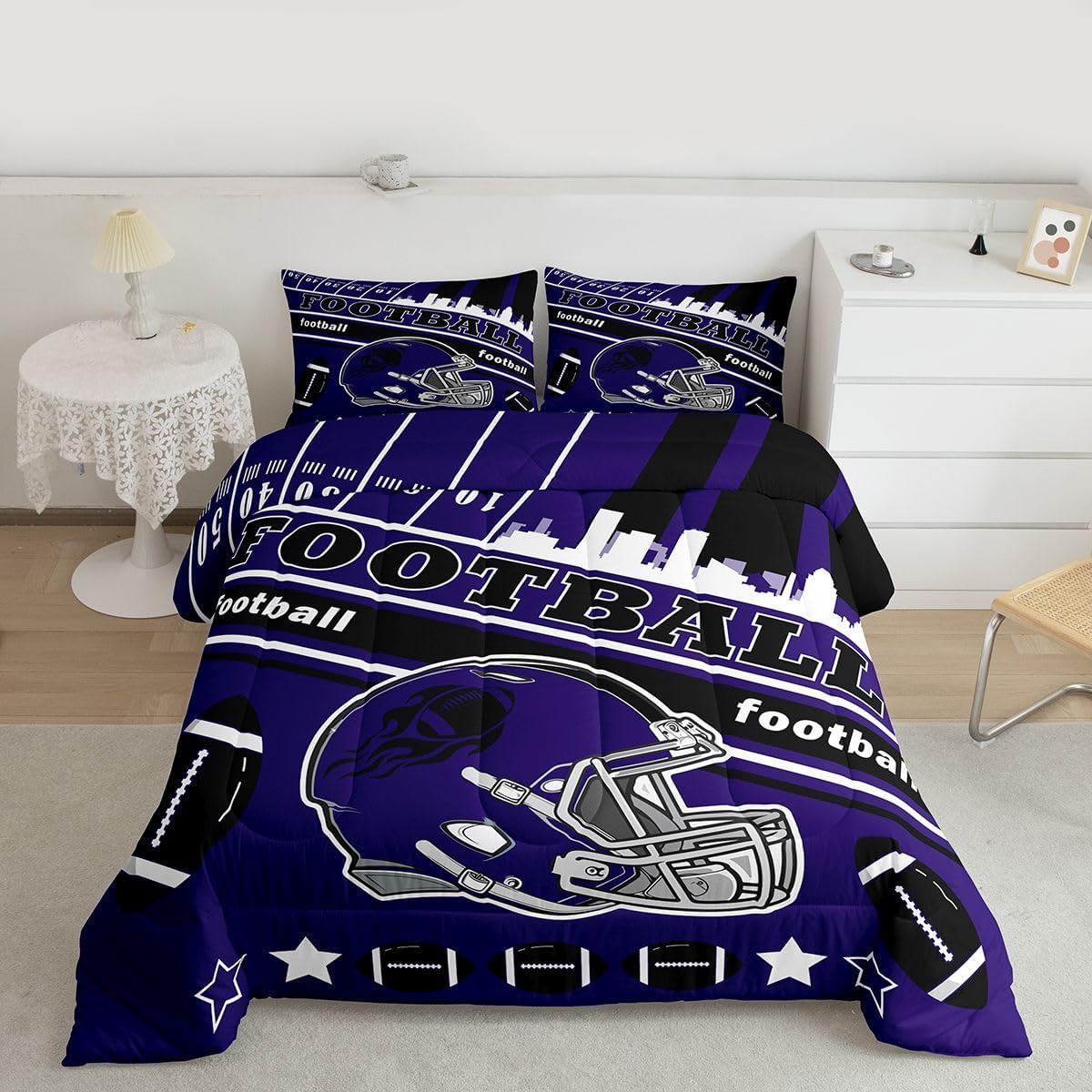 Feelyou Football Bedding Set Boys Girls King Size image 2