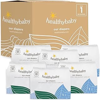 Our Diapers | The First EWG Verified & Microbiome-Friendly Diaper | 12-Hour Leak Protection | Made with Organic Cotton & Plant-Derived Materials | Totally Chlorine Free | Size 1 (7-14 lbs) 198 Count