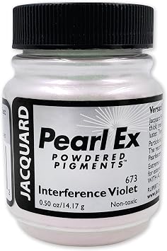 Jacquard Pearl Ex Pigment Powder 0.5 oz Interference Violet - Loose Mica Powder for Epoxy Resin, Watercolors, Calligraphy Ink & Clay - Epoxy Pigment Powder - Epoxy Resin Color