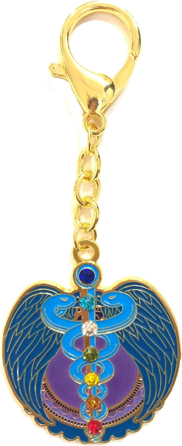 feng shui2025 Life Force Amulet With 7 Chakra Jewels, Alloy