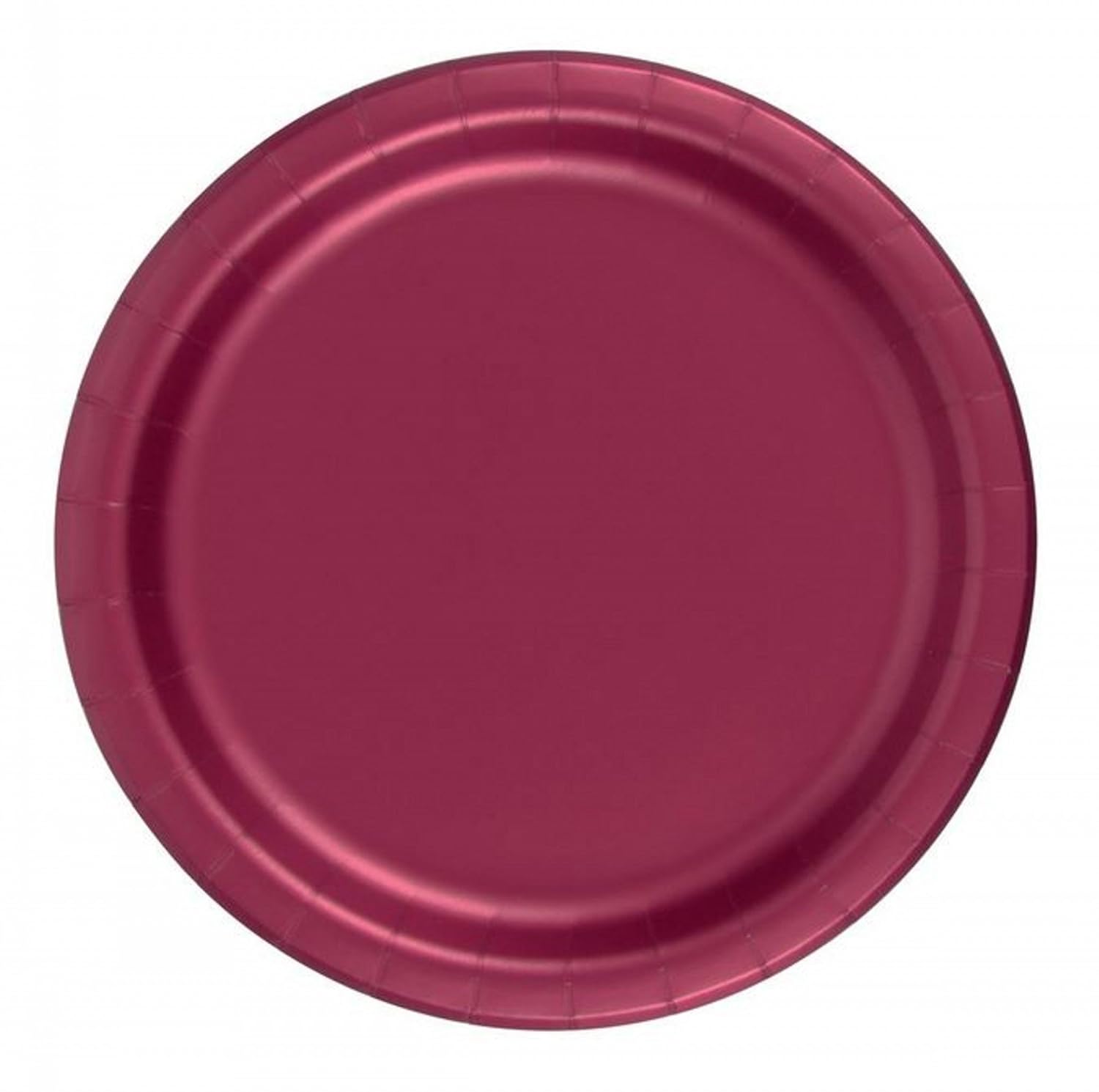 240 Burgundy Wine (10 Pks of 24) 7 Inch Wax Coated Plain Solid Color Dessert Cake Paper Plates