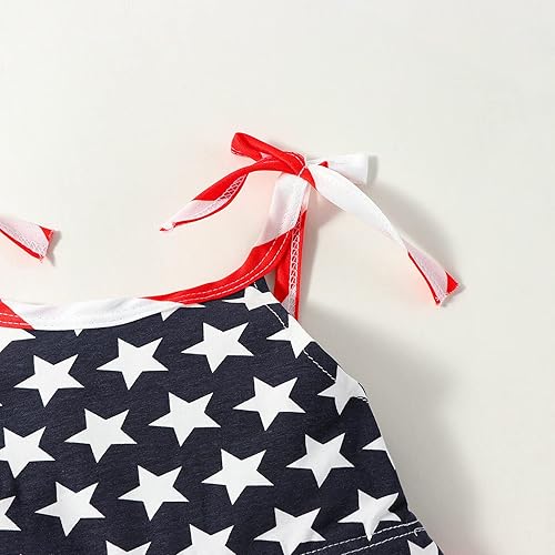 Miniatura 3 de Vestido para el Día de la Independencia del 4 de julio para niñas pequeñas, ropa de bandera estadounidense