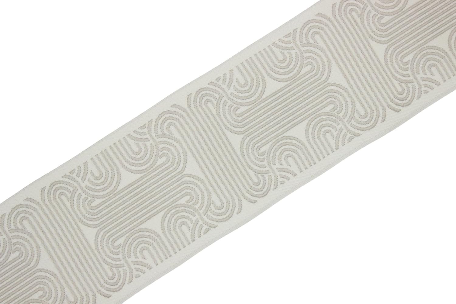 3.8 Yards Spool 2.7" Width Light Gray & Beige Roman Key Drapery Trim Jacquard Ribbon for Your Drapes Curtains Drapery Banding Trim Tape V2 205