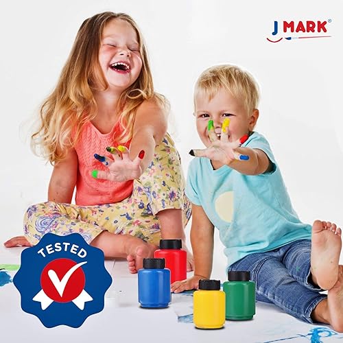 Vista 15 de J MARK Juego completo de pintura de dedos lavable para niños, herramientas de pintura de esponja, almohadilla de pintura para dedos grandes