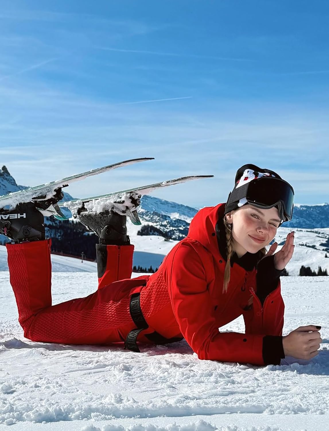 GSOU SNOW Womens Ski Suit One Piece Snowsuit Snowboard Jacket Slim Snow Jumpsuit Faux Fur Ski Outfit Waterproof - Image 4