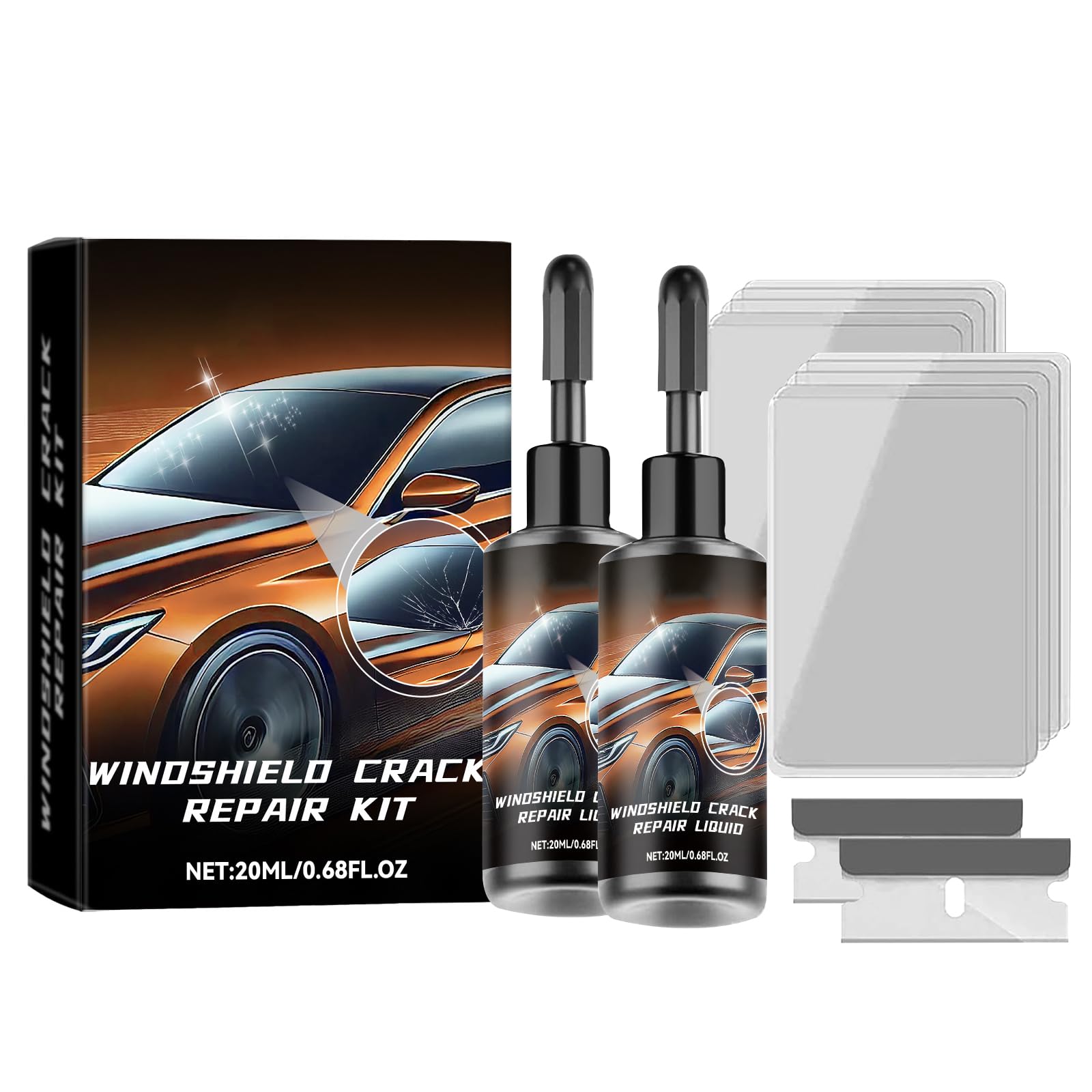 Windshield Crack Repair Kit for Chips and Cracks 2026 New Universal Cracks Gone Glass Repair Kit Glass Repair