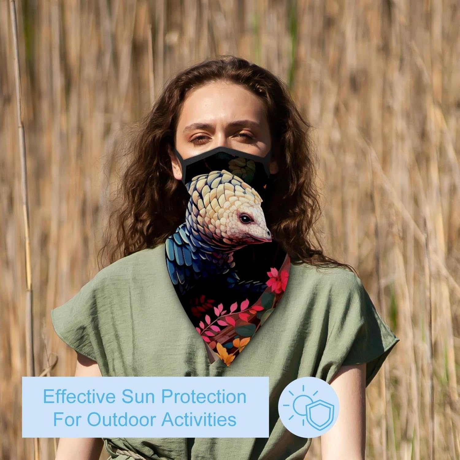4 Pieces Cooling Neck Gaiter Face Cover for Sun Protection Pangolin Face Mask Reflective for Men Women Fishing Cycling Hiking