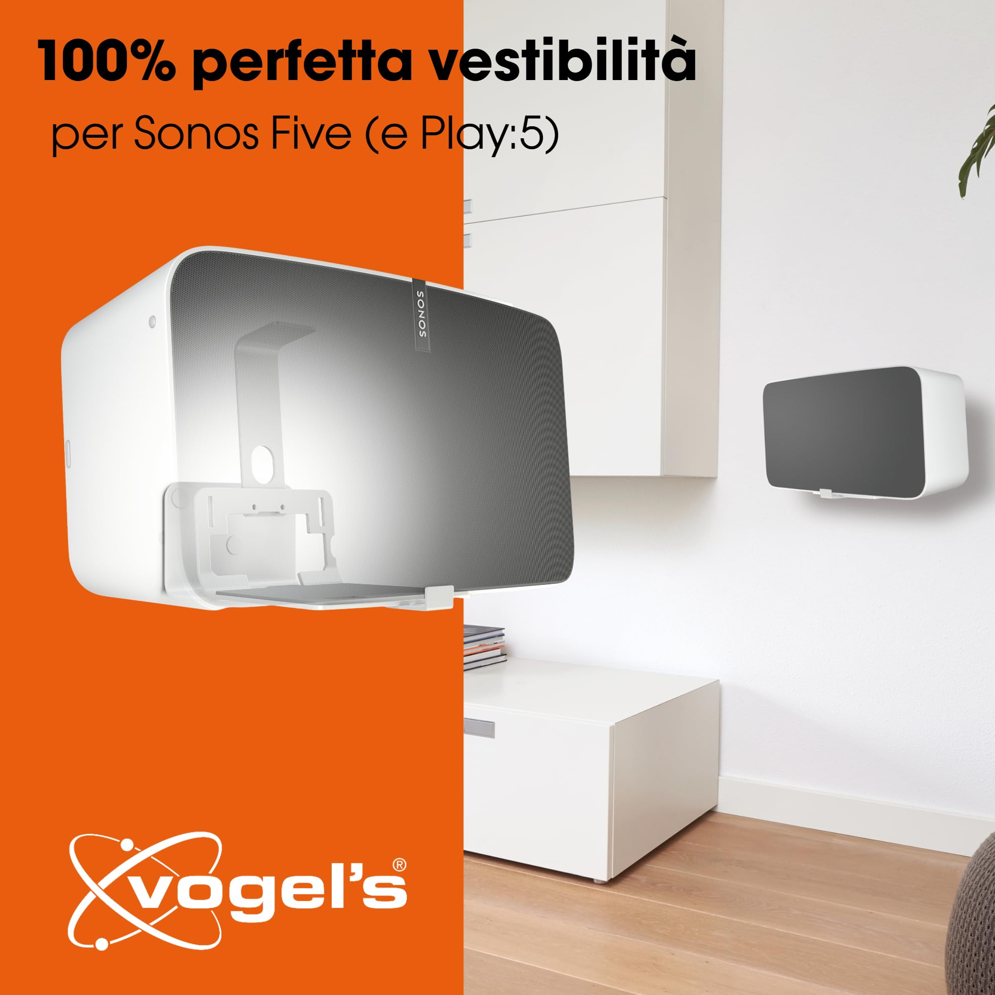 Vogel's SOUND 3205 Bianco, Supporto per casse acustiche SONOS PLAY 5, Denon HEOS 5, Denon HEOS 7 e altri