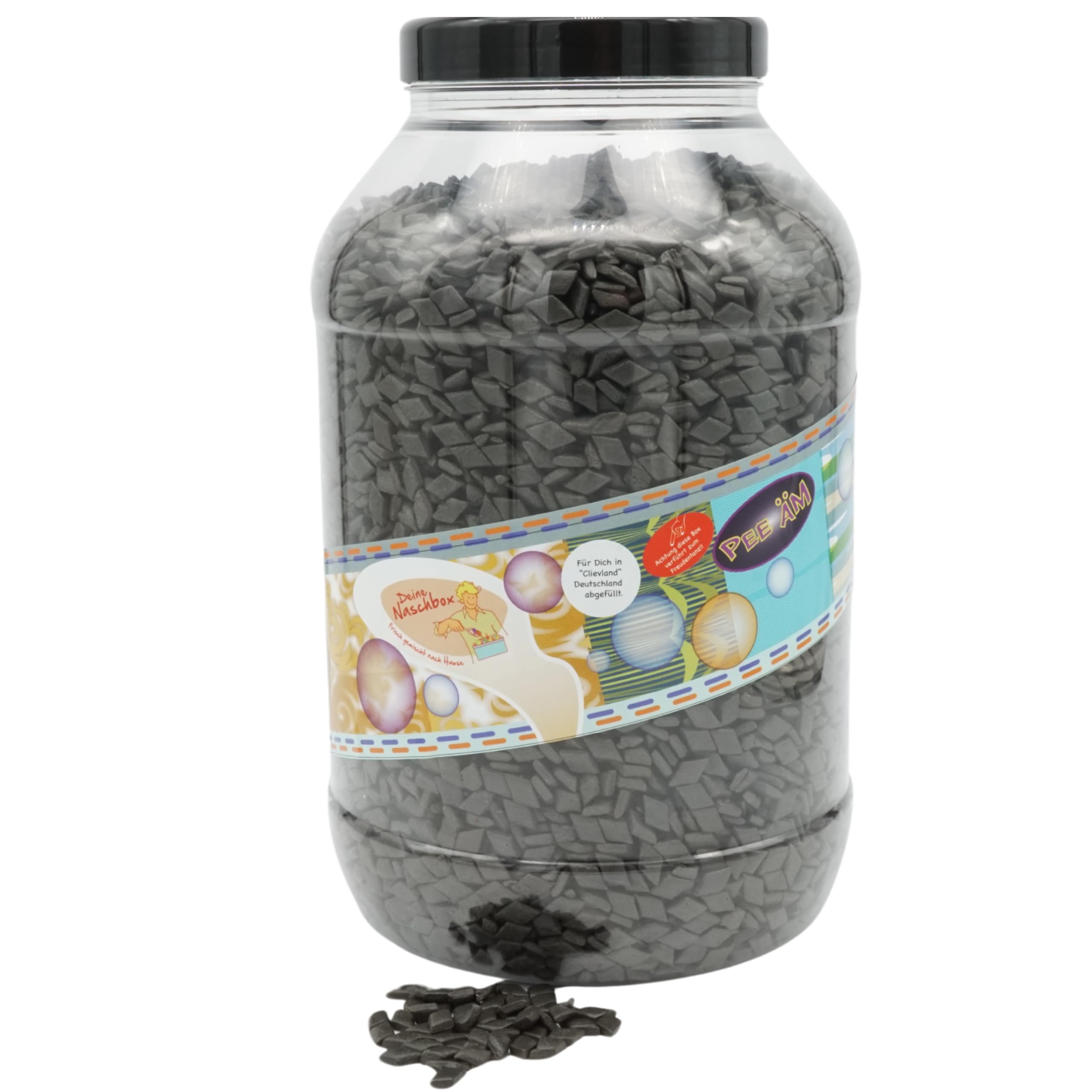Deine Naschbox | Salmiak Pastillen extra stark | 3kg Mega Pot | XXL Großpackung für Party, Candybar & als Geschenk - Aromatisch würzig - Lakritz