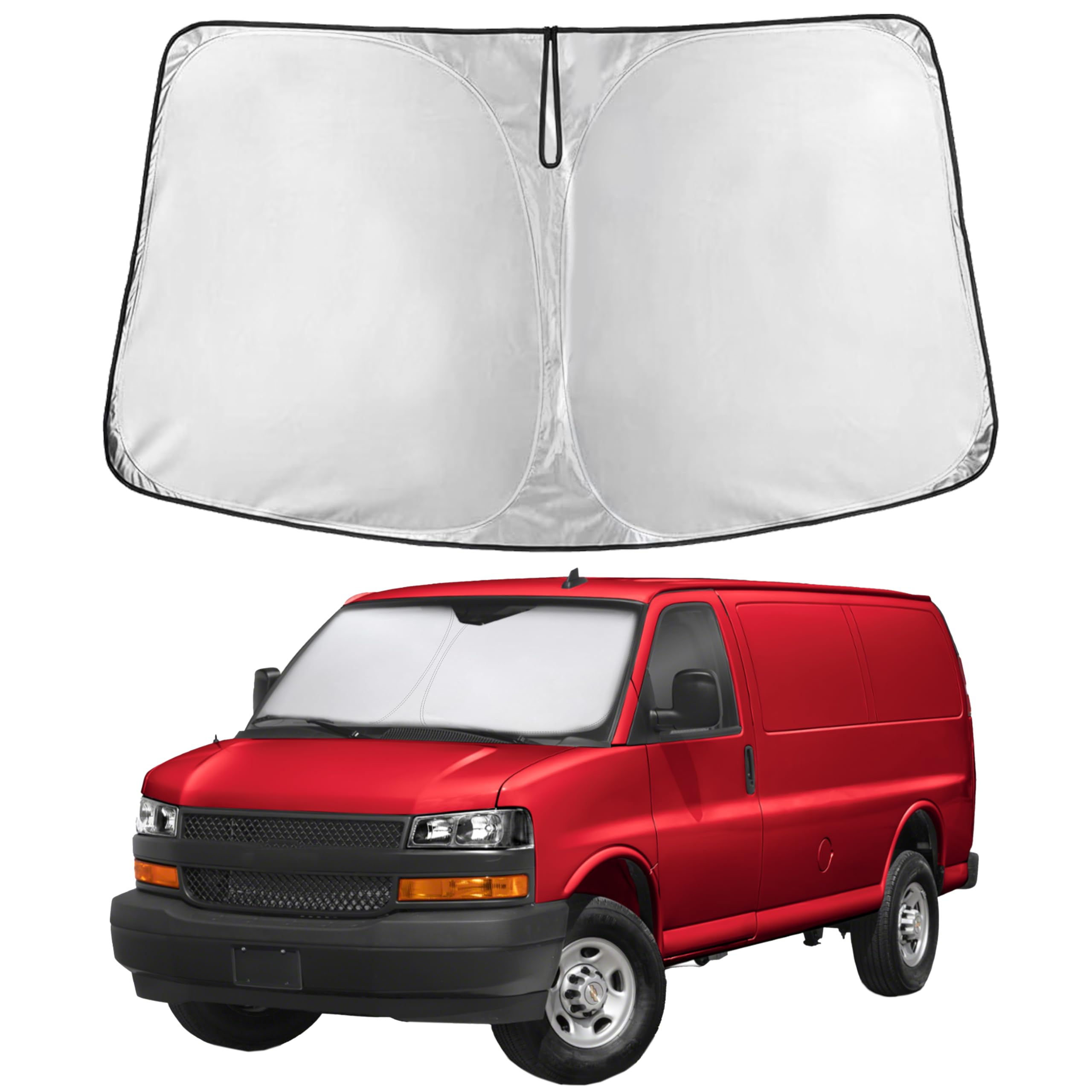 EcoNour Windshield Sunshade for Chevrolet Express 1996-2024 2025 2026