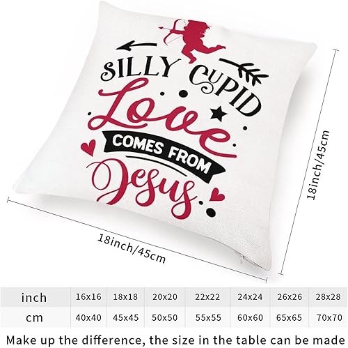 Miniatura 2 de Cojín de almohada para el día de San Valentín, diseño de Cupido tonto viene de Jesús, decoración del hogar, fundas de almohada de lino para