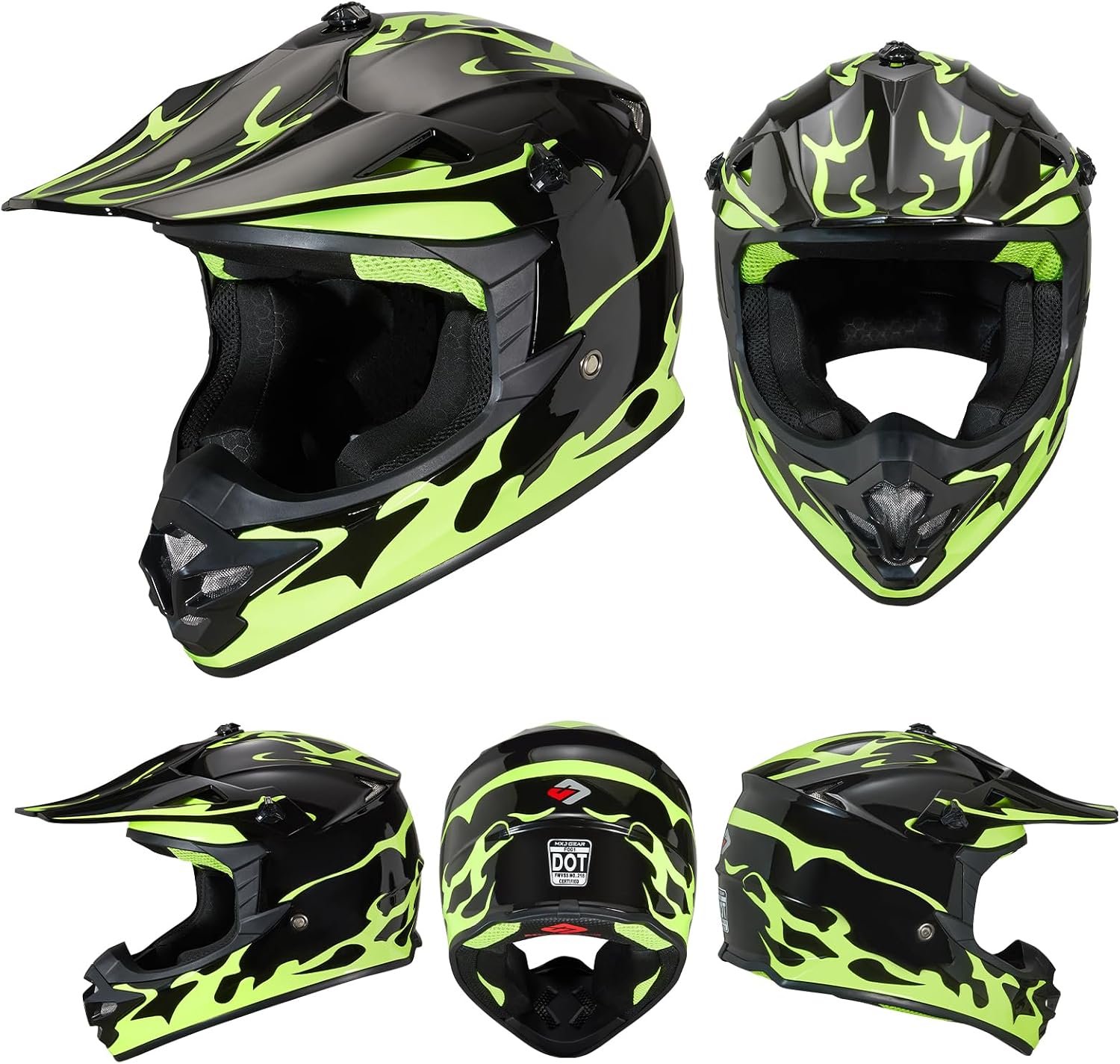 Youth Kids Dirt Bike Helmet for Boys & Girls,F001 Full Face Motorcycle Helmet for Off-Road ATV Street Riding Four Wheeler Mountain Bike with Goggles Gloves,DOT Approved
