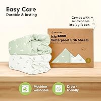 Vista 112 de 2-Pack Waterproof Baby Crib Sheets for Boys, Girls - 52x28 Viscose Derived from Bamboo Toddler Bed Sheet Neutral, Fitted Crib Mattress Protector