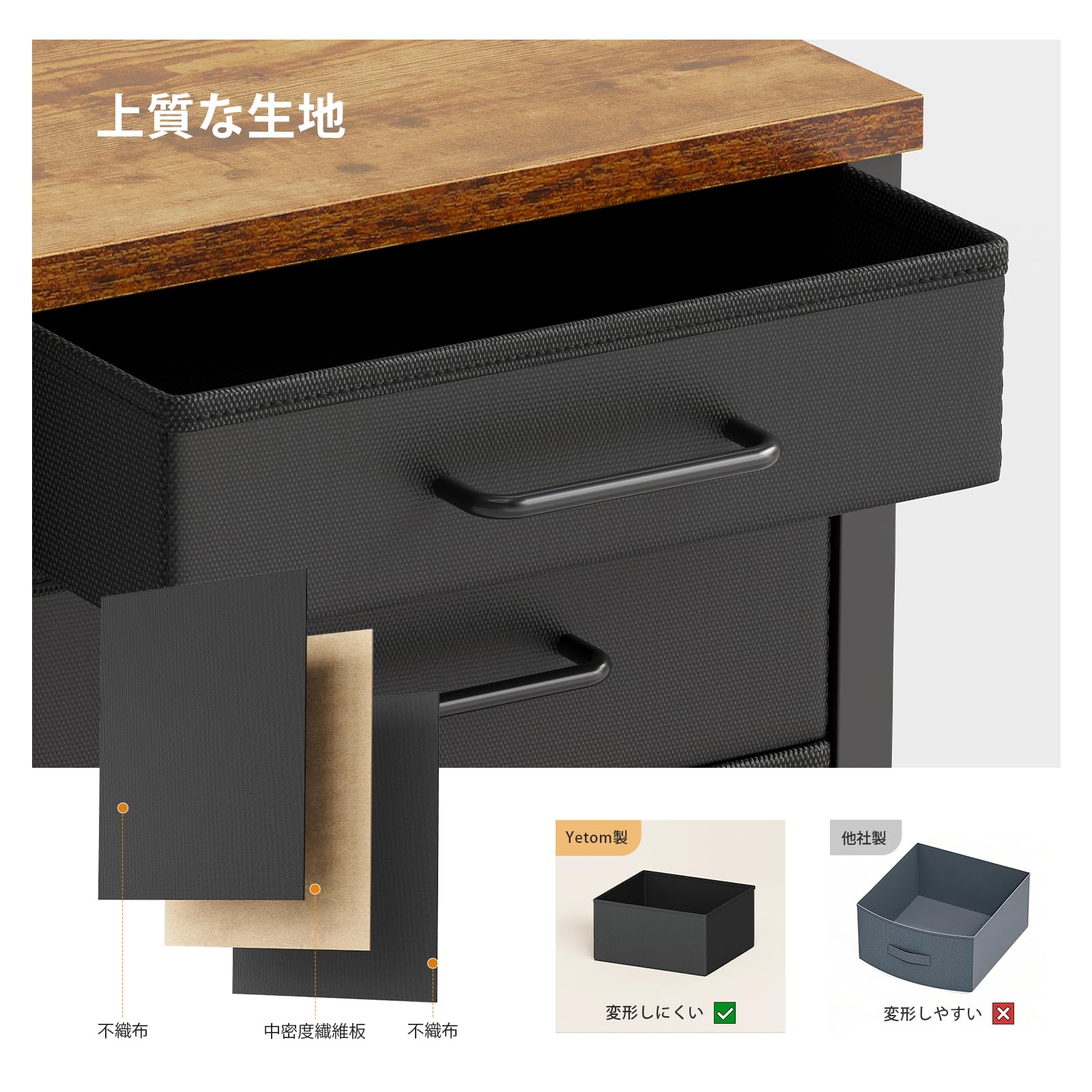 Amazon.co.jp: YeTom デスクワゴン スリム キャビネット サイド