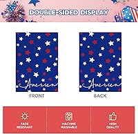 Vista 6 de AVOIN colorlife Bandera de casa azul de Estados Unidos del 4 de julio, 28 x 40 pulgadas, doble cara exterior, Día de la Independencia, estrellas