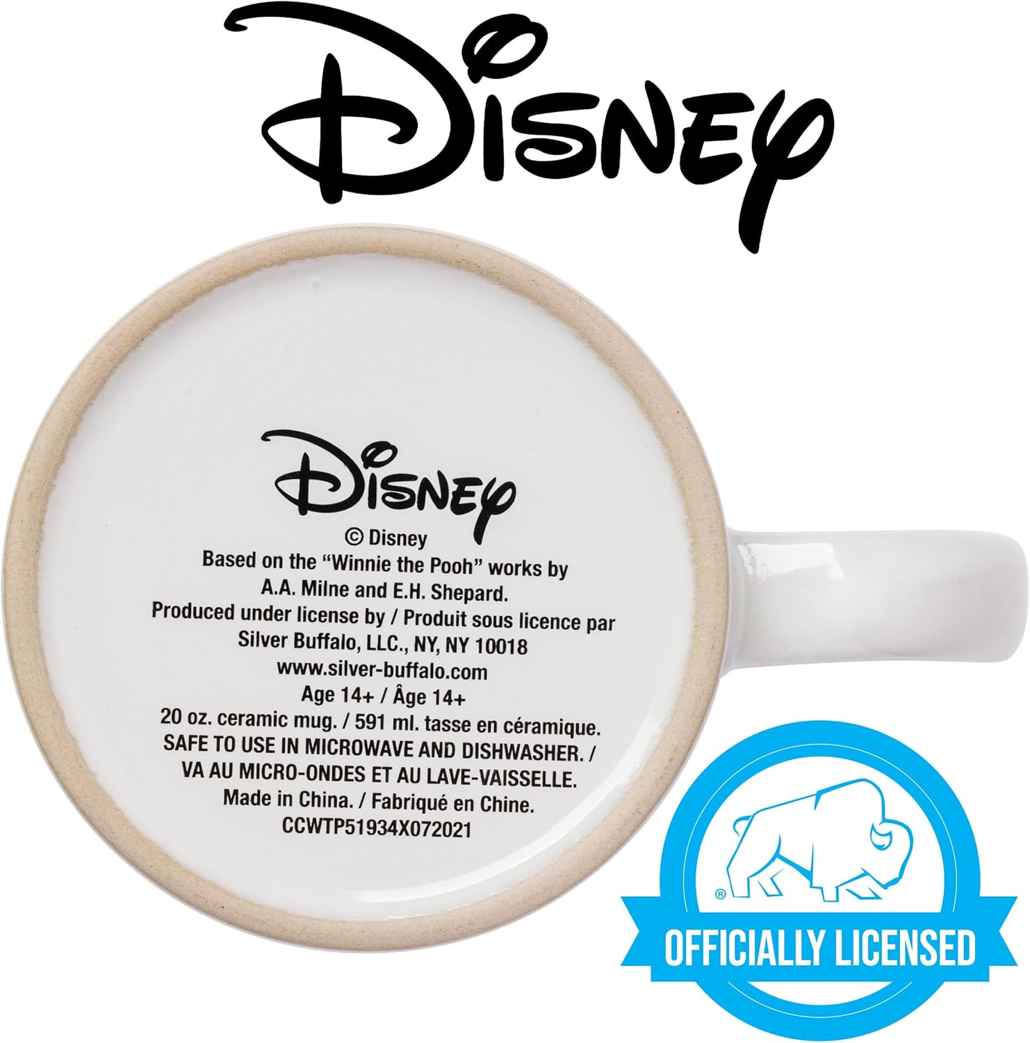 Silver Buffalo Winnie the Pooh Happy Face Bees Wax Resist Ceramic Mug, 20 Ounces - Image 4