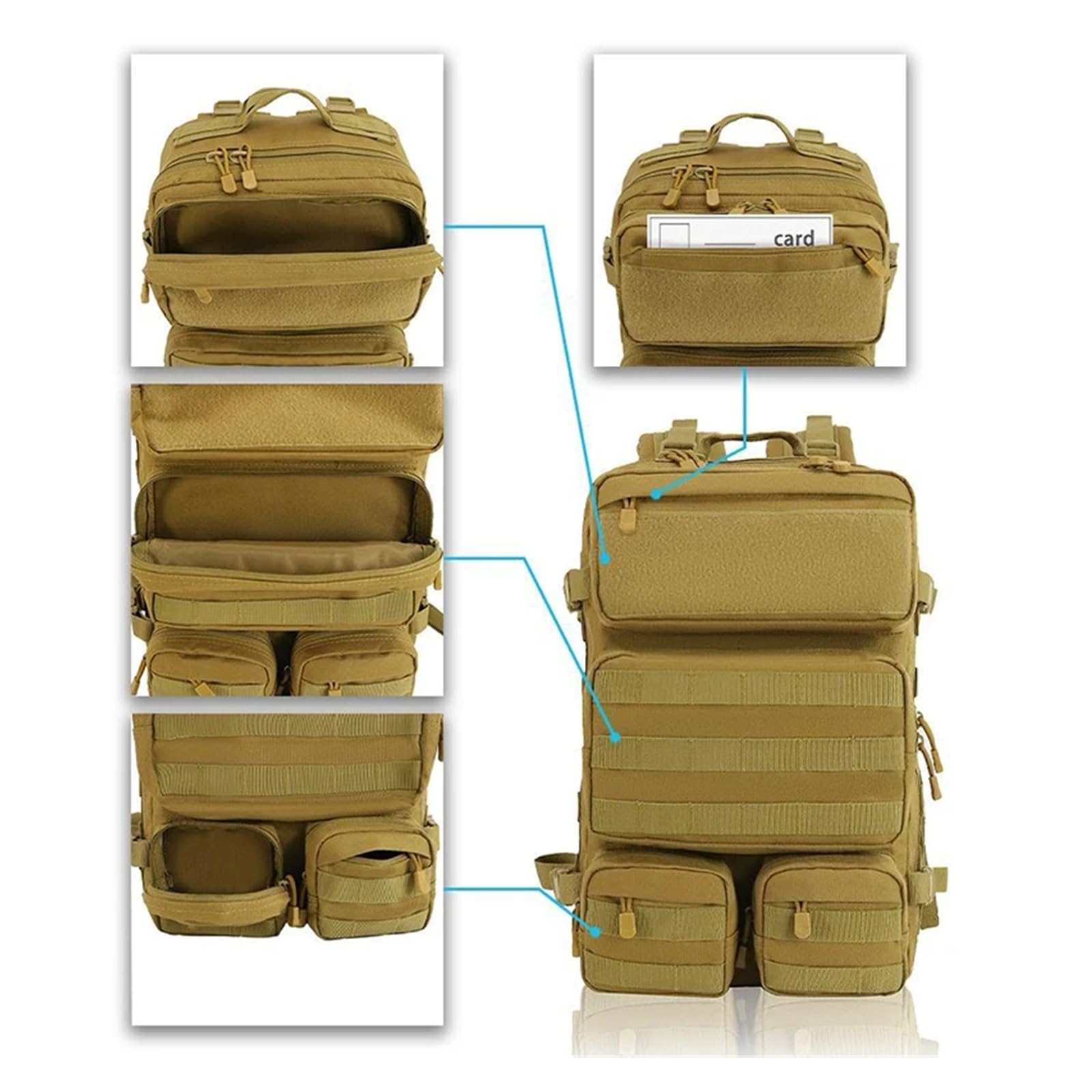 Zaino tattico da arrampicata Sport Outdoor Camping Caccia Pesca Escursionismo Borsa Grande Molle Storage Bagagli da Viaggio Multi-tasca