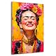 FRIDA KAHLO - Portrait Au Sol Vert - Toile Hexagonale - Impression Sur Toile Montée Sur Châssis