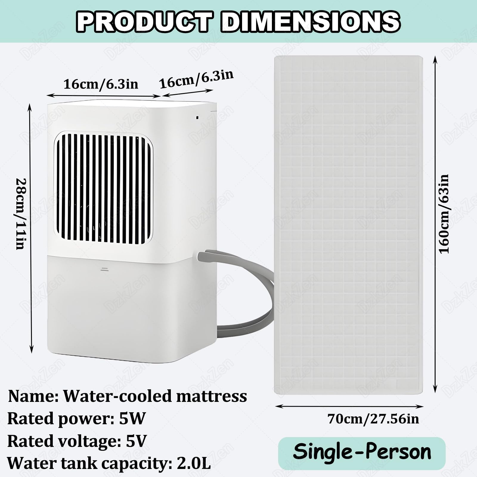 Almohadilla De Enfriamiento De ColchóN Inteligente, Enfriamiento De Agua De ColchóN Enfriado, para Hogar/Apartamento, Colchoneta De RefrigeracióN PortáTil 160cm*70cm
