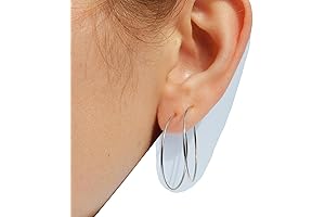 Large Sterling Silver Hoops Earrings