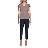 Womens V-Neck Flutter Sleeve Blouse