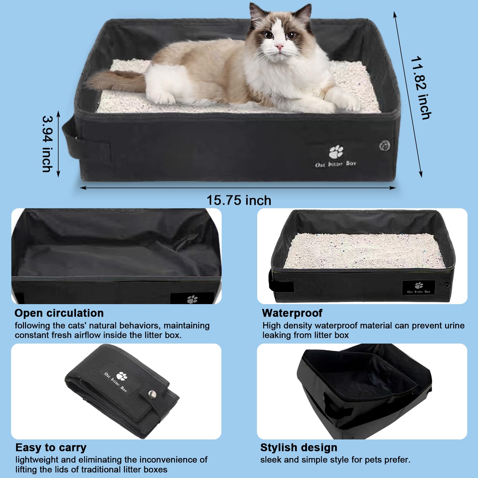 Litiere Pour Chat Bac Litter Box With Lid Cat Travel Litter Box