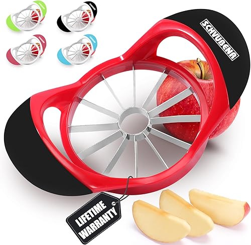 Cortador de manzana grande de 4.72 pulgadas con 12 cuchillas, cortador profesional de manzana, descorazonador de manzana de acero inoxidable,