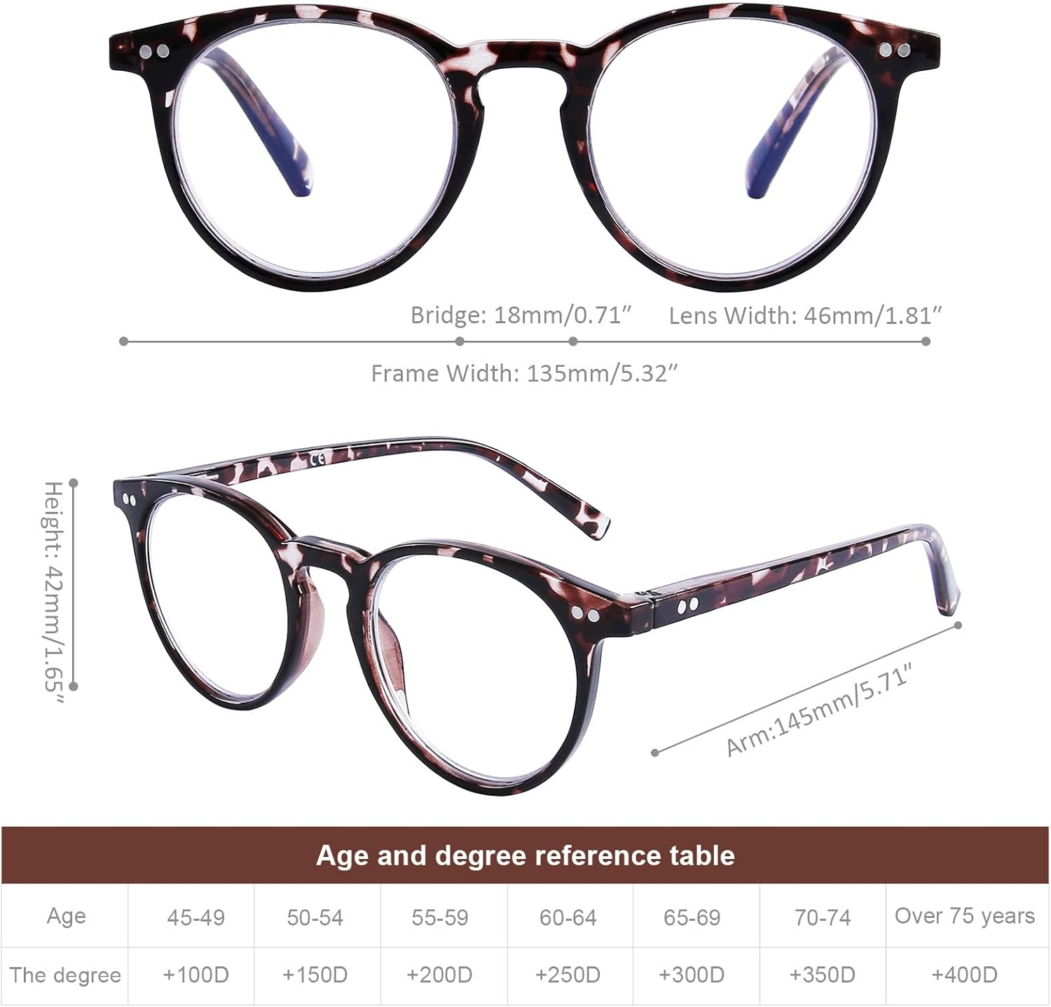 DOOViC Reading Glasses Blue Light Blocking 4 Pack Fashion Round Computer Readers for Women Men Anti Eye Strain Blue Light Reading Glasses 2.25