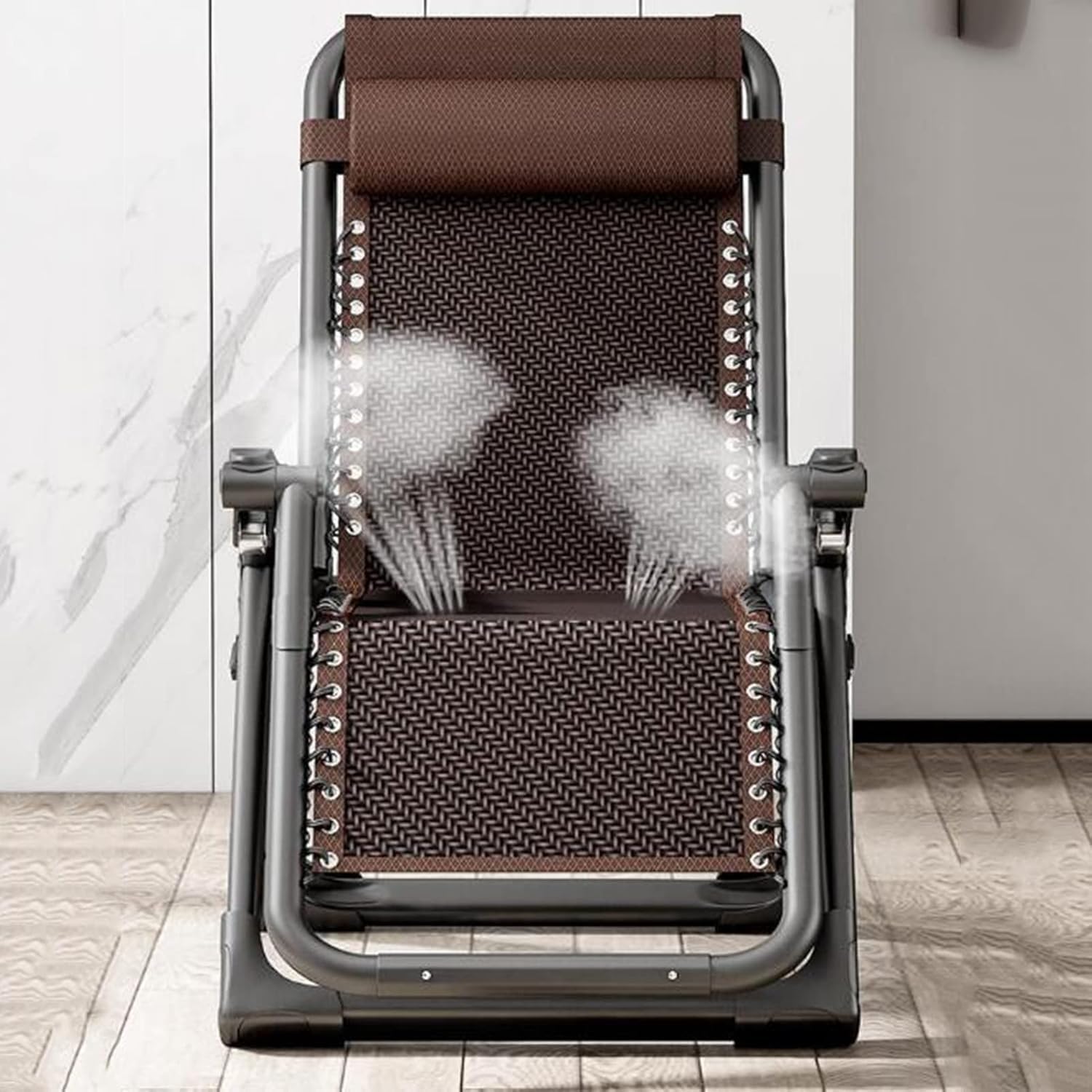 Gravity Chair, Folding Portable Chaise Lounge， with Headrest and Cup Holder, Reclining Patio Lounger(Yh-1004)