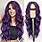 AISI HAIR Dark Purple Wig for Women, Long Wavy Lace Hairline Middle Part Synthetic Heat Resistant Wig for Daily Party-26 Inch