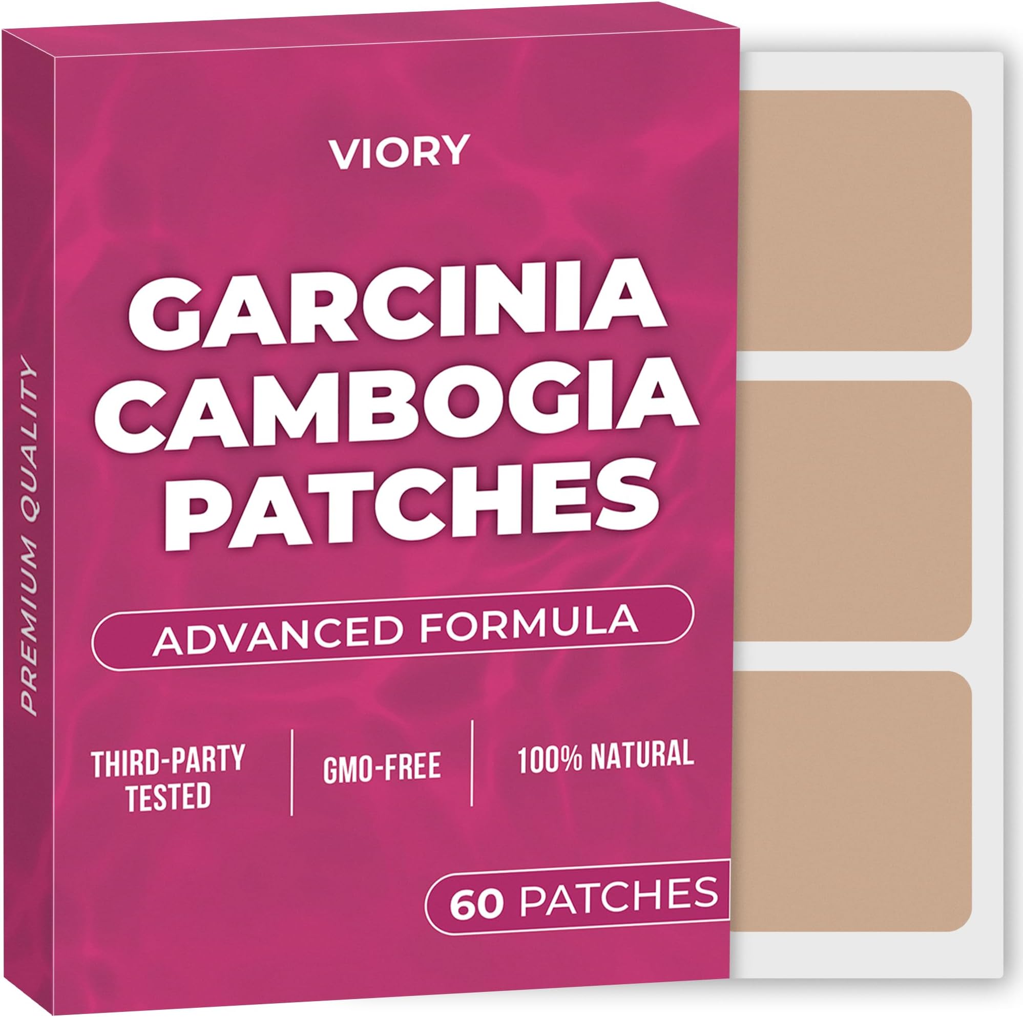 Garcinia Cambogia Patches (Pack of 60) - 100% Natural Patch for Women and Men - Energy, Focus & Body Support - Enhanced Formula