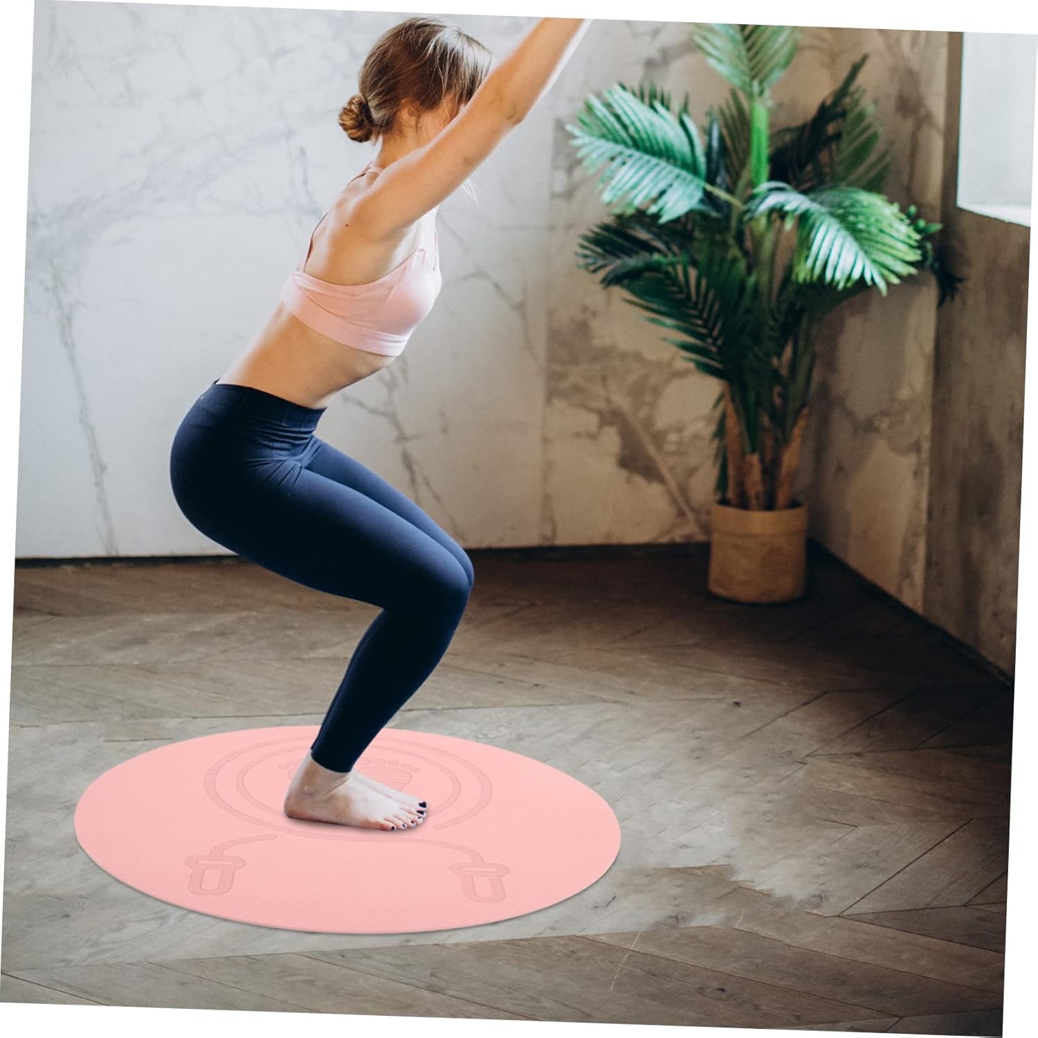 Non- Jump Rope Mat Comfortable Tpe Workout Floor Cushion Soundproof Exercise Pad for Indoor Fitness Thick Yoga Mat for Home Use