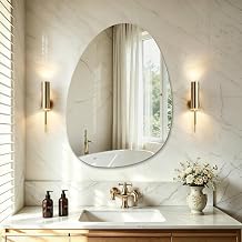 Bathroom Mirror 75x55cm, Asymmetrical Irregular Wall Mirror