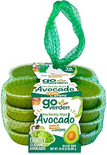 GoVerden Perfectly Ripe Avocado Dip & Spread - 16 Individually Sealed 2 oz Cups - 100% Hass Avocado Smashed with Sea Salt & Lime - Keto, Vegan & Gluten-Free - 32 oz Total
