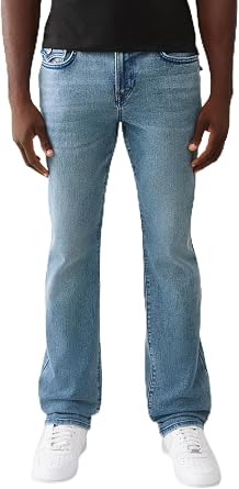 True Religion Men's Ricky Single Needle Flap Straight Jeans