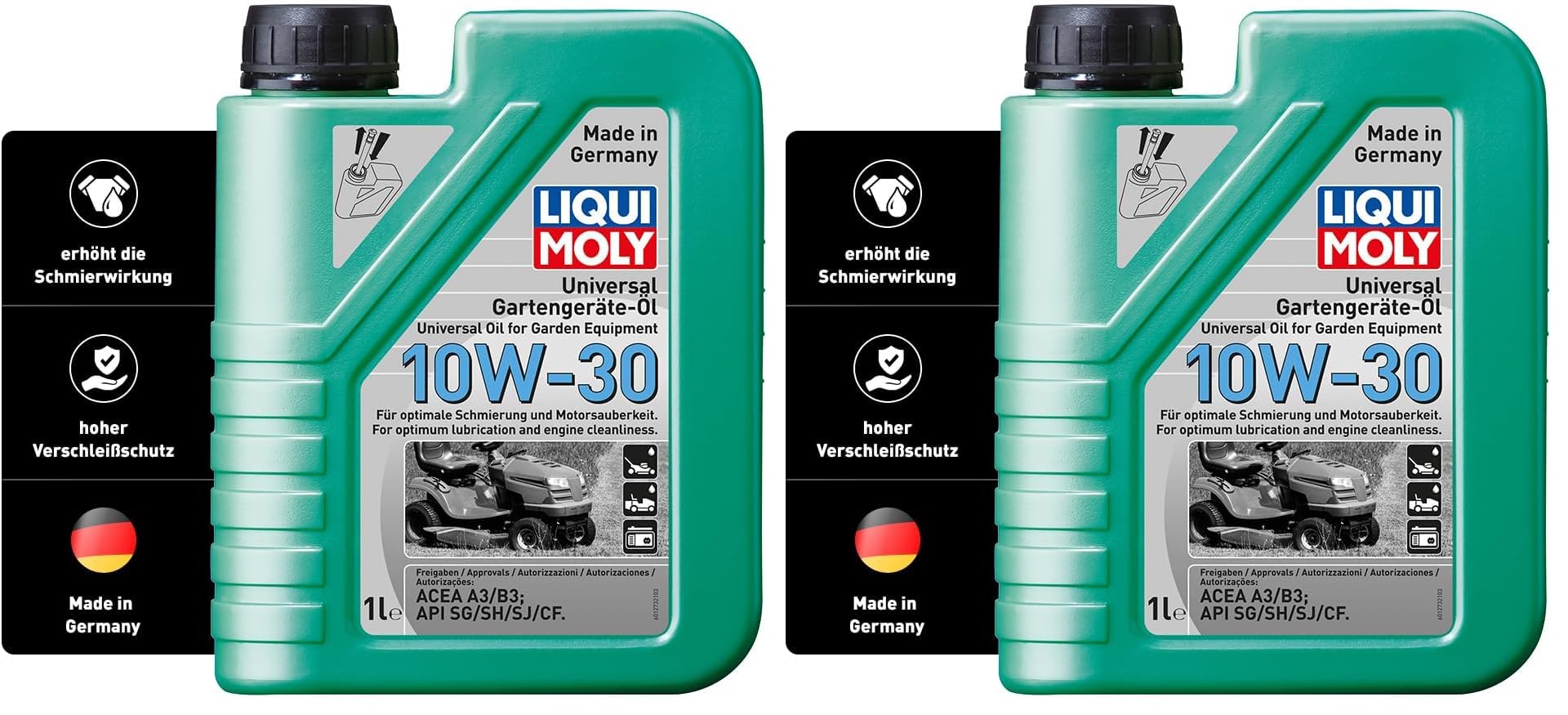 LIQUI MOLY Universal Gartengeräte-Öl 10W-30 | 1 L | mineralisches Motoröl | Art.-Nr.: 1273 (Packung mit 2)