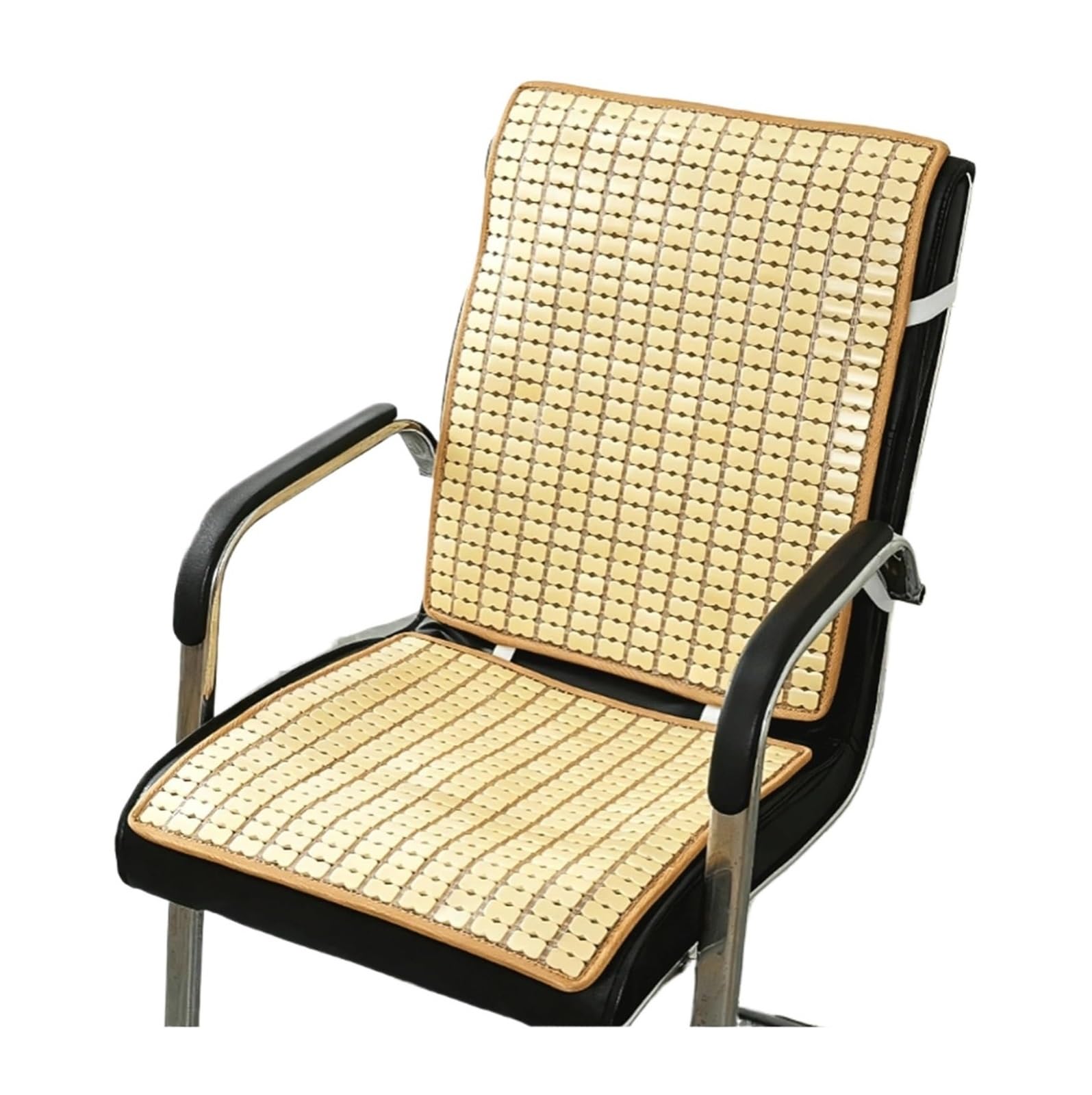 QCKNKMGG Cooling Bamboo Cushion Mat, Bamboo Chair Mat Multicolor Multiple Sizes for Car Truck Home Office(Beige,45x45cm+45x60cm)